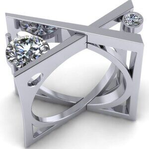 🍁Unique 925 Silver Plated X Overlapping Curious Ring, GPMB1427